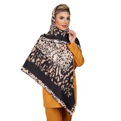 روسری نخی طرح پلنگی ژیک استار سایز 140 دوردست دوز کد 107