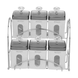 سرویس آشپزخانه مربع 21 پارچه لیمون مدل اورانوس درب شفاف