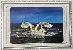 تابلو خام نقاشی باالماس ،طرح قوهای وحشی