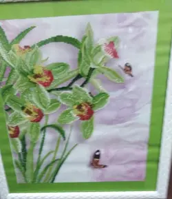 تابلوخام نقاشی باالماس طرح گل وپروانه