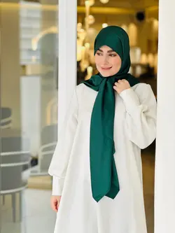 روسری ساتن سبز یشمی - مهنا
