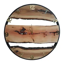 ساعت دیواری رستیک چوب ورزین سایز ۷۵ چوب بلوط