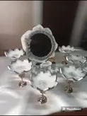 ست هفت سین رزینی با پایه فلزی بالرین نقره ای