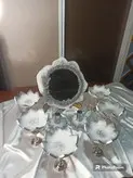 ست هفت سین رزینی با پایه فلزی بالرین نقره ای