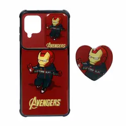 قاب گوشیSamsung A12 / F12 / M12 طرح کشویی عروسکی پاپ سوکت دار قرمزکد2849