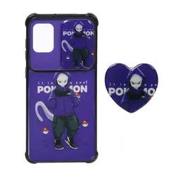 قاب گوشیSamsung A31 طرح کشویی عروسکی پاپ سوکت دار بنفش کد2851