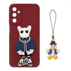 قاب گوشیSamsung Galaxy A24طرح عروسک برجسته فانتزی با ست آویز کد53/10176