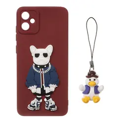 قاب گوشیSamsung Galaxy A05 طرح عروسک برجسته فانتزی با ست آویز کد53/10173