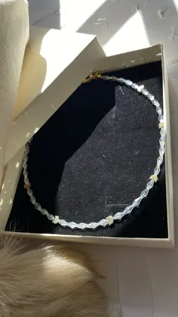 گردنبند زنانه کریستال ۳۶۹قفل رنگ ثابت C039