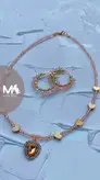 گردنبند زنانه کریستالی صورتی باربی قلبی ۳۶۹ قفل رنگ ثابت CP036