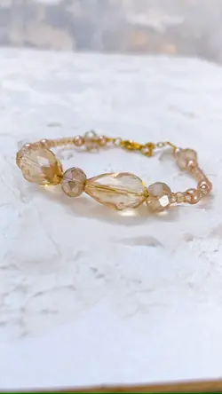 دستبند زنانه کریستالی 369 قفل رنگ ثابت C 01