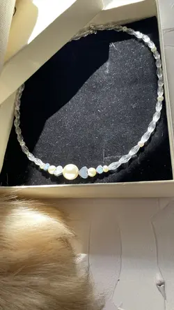 گردنبند زنانه کریستال ۳۶۹ قفل رنگ ثابت C037