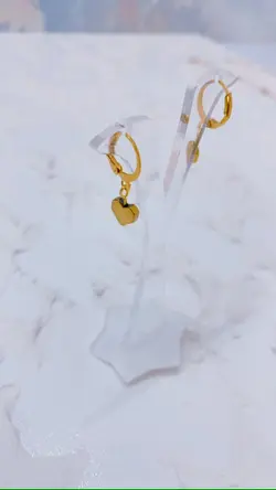 گوشواره زنانه قلبی 369 gold 016