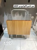 میز تاشو پایه فلزی روکش چوبی MDF ( کوتاه ) مسافرتی سبک