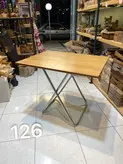 میز تاشو پایه فلزی روکش چوبی MDF ( کوتاه ) مسافرتی سبک