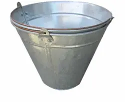سطل فلزی بنایی مدل گالوانیزه دهانه ۳۵ سانتی و ارتفاع ۲۶ سانتی