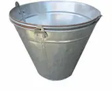 سطل فلزی بنایی مدل گالوانیزه دهانه ۳۵ سانتی و ارتفاع ۲۶ سانتی