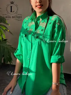 شومیز اسپرت خامه دوزی پولک دوزی اورجینال ترک طرح لاریس