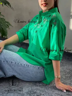 شومیز اسپرت خامه دوزی پولک دوزی اورجینال ترک طرح لاریس