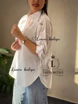 شومیز اسپرت خامه دوزی پولک دوزی اورجینال ترک طرح لاریس