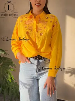 شومیز اسپرت خامه دوزی پولک دوزی اورجینال ترک طرح لاریس