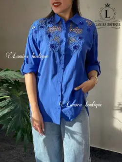 شومیز اسپرت خامه دوزی پولک دوزی اورجینال ترک طرح لاریس