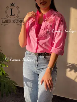 شومیز اسپرت خامه دوزی پولک دوزی اورجینال ترک طرح لاریس