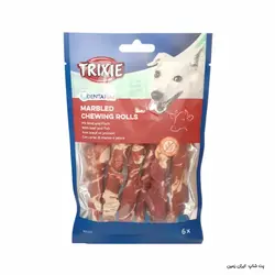 تشویقی دنتال سگ تریکسی دورپیچ گوشت گاو Trixie Marbled Chewing Rolls With Beef