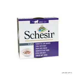 کنسرو گربه Schesir Tuna With Beef jelly