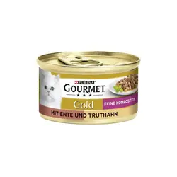 کنسرو گربه گرمت با طعم اردک و بوقلمون در سس Gourmet Gold Duck Turkey