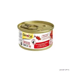 کنسرو گربه جیم کت تن و گوجه فرنگی Gimcat Superfood Shinycat Duo Tuna Fillet with Tomato