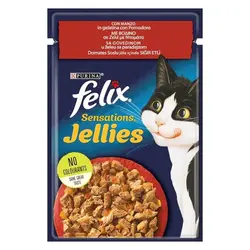 پوچ گربه فلیکس گوشت و گوجه Felix Beef And Tomato Jelly