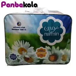 پتو نرمینه دونفره مدل نرمین گل رز سرخ آبی 253
