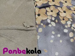 روبالشی مخمل سه بعدی طرح درخت گل طوسی 167