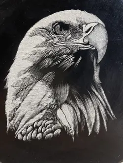 بشقاب دیوار کوب سنگی طرح عقاب