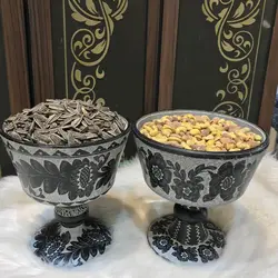 آجیل خوری پایه دار سنگی طرح گل رز