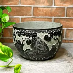 کاسه میوه خوری سنگی طرح تو جان و دلی