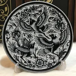 بشقاب دیوار کوب طرح گل و پرنده