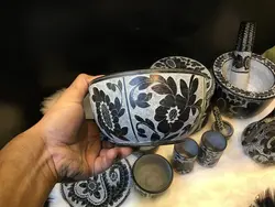 آجیل خوری پایه دار طرح گل مرغی
