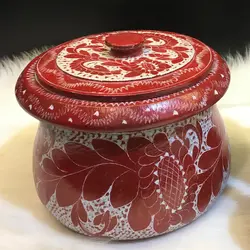 آجیل خوری پایه دار طرح گل مرغی