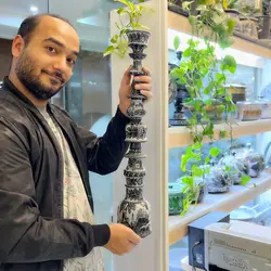 قوری سنگی دسته برنج