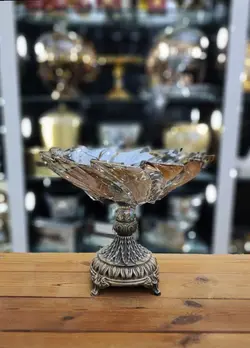 کیک و شیرینی خوری دربدار آینه ای طلایی گرد کد1718