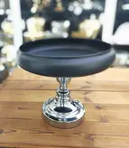 میوه خوری پایه دار فلزی رنگ مشکی نقره ای کد1296