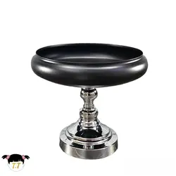 میوه خوری پایه دار فلزی رنگ مشکی نقره ای کد1296