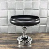 میوه خوری پایه دار فلزی رنگ مشکی نقره ای کد1296