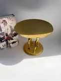 ست شمعدان و کاپ کیک پایه دار فلزی رنگ طلایی کد7009