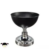 آجیل خوری پایه دار فلزی رنگ مشکی نقره ای کد1297