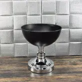 آجیل خوری پایه دار فلزی رنگ مشکی نقره ای کد1297