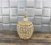 شکلات خوری پایه دار کریستالی رنگ طلایی وارداتی کد6171