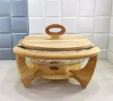 مرغ خوری پیرکس پایه چوبی سایز بزرگ کد99141